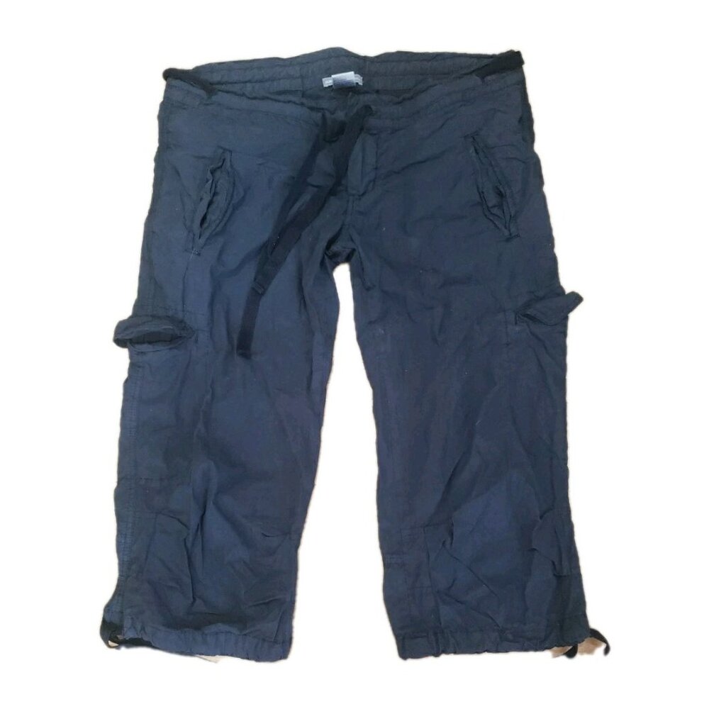 James Perse Pants Cargo Crop Rumpled Cotton Womens  Dark Gray 26